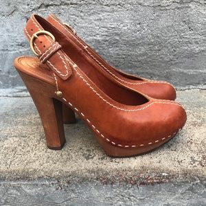YSL Vintage wooden sling back clogs!!!